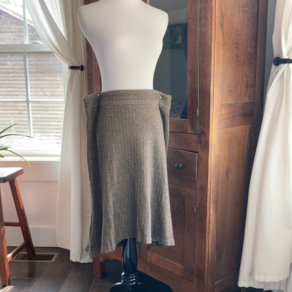 Banana Republic Brown Stretch High Low Skirt, Size 12